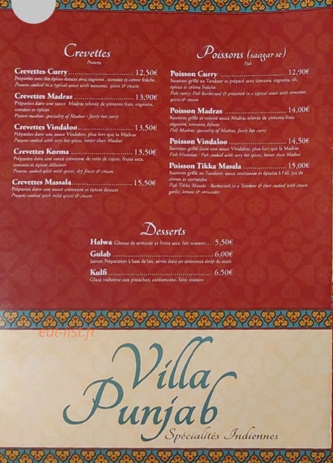 Villa Punjab — carte page 4