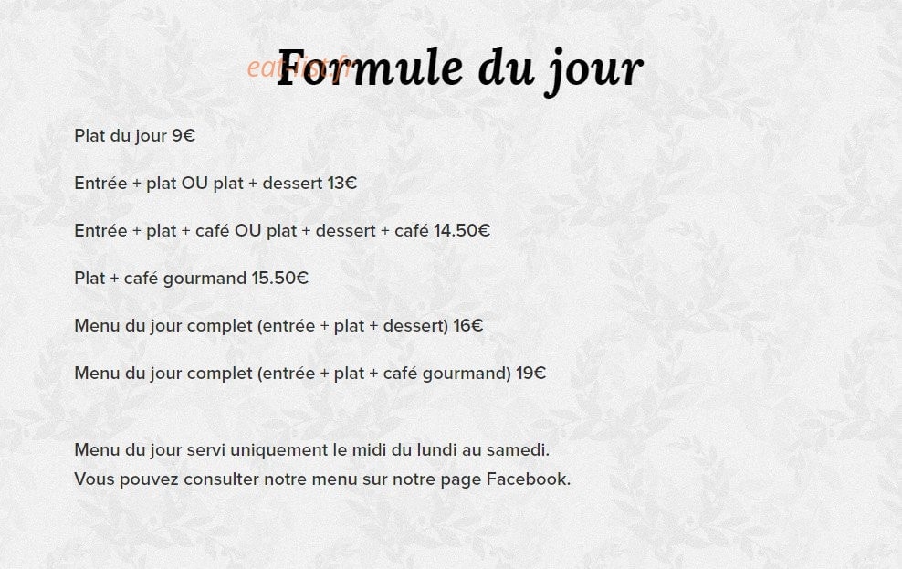 L'envie Gourmande — carte page 1