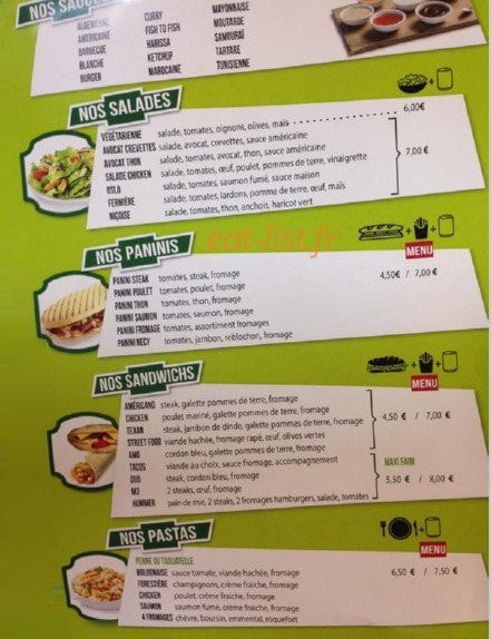 Street food — carte page 4