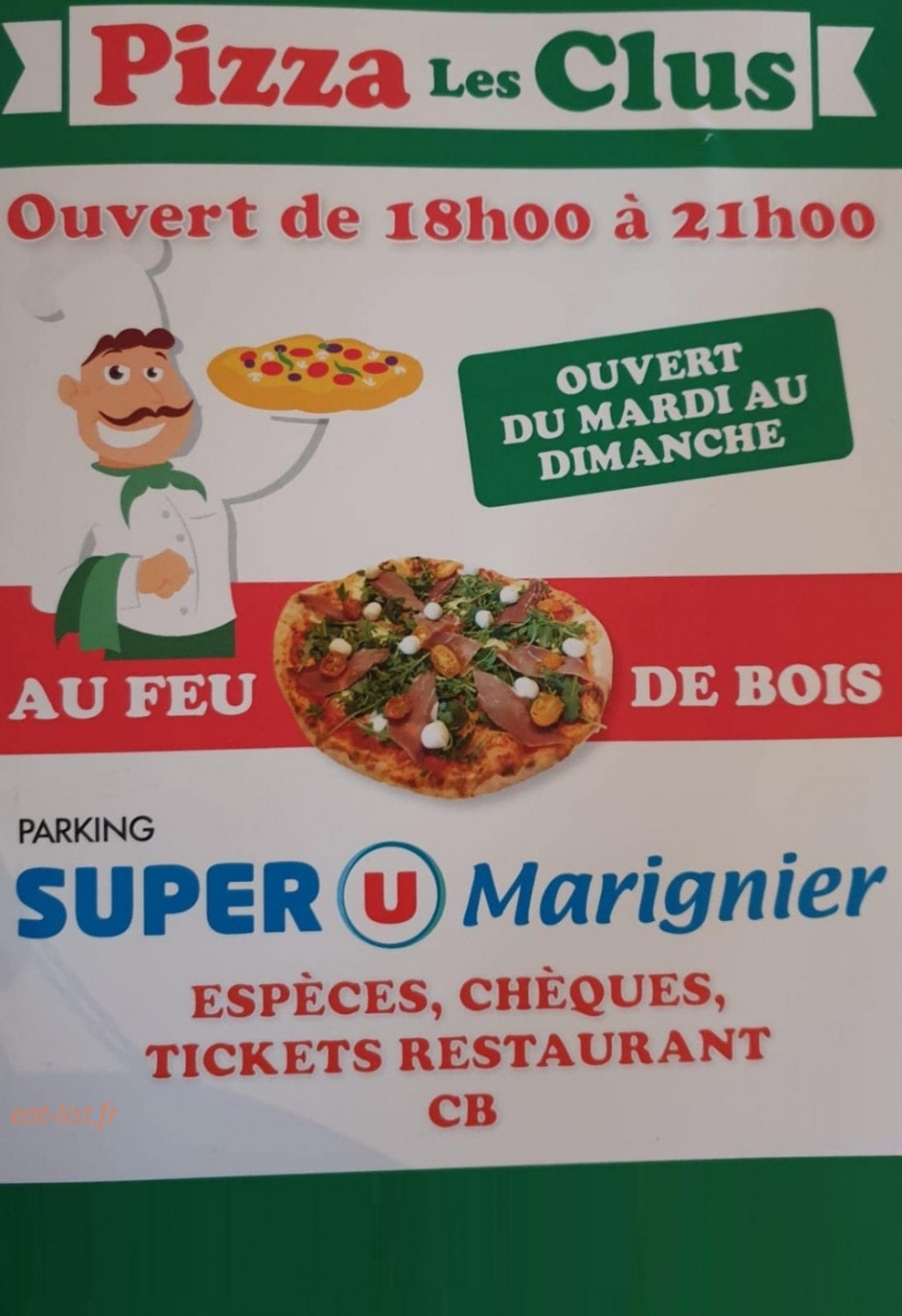 Pizza Les Clus — carte page 1