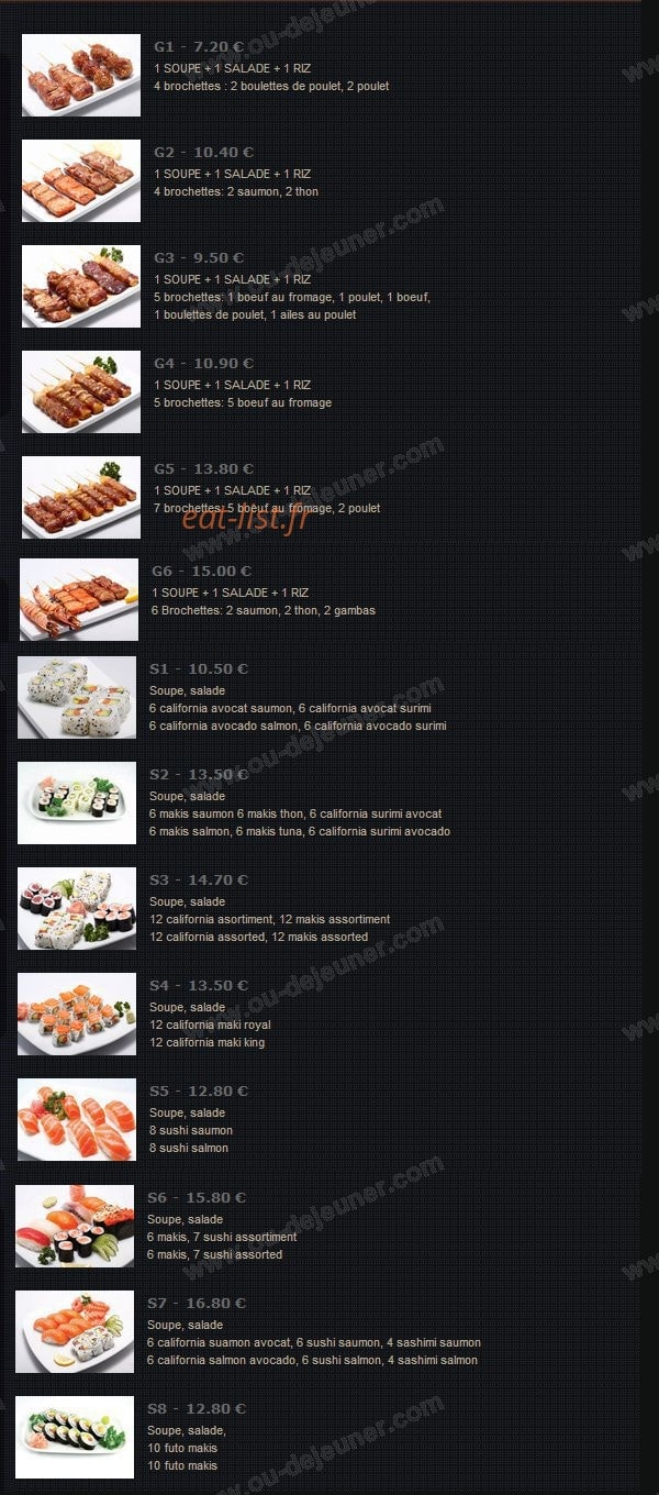 Aoi Sushi — carte page 2