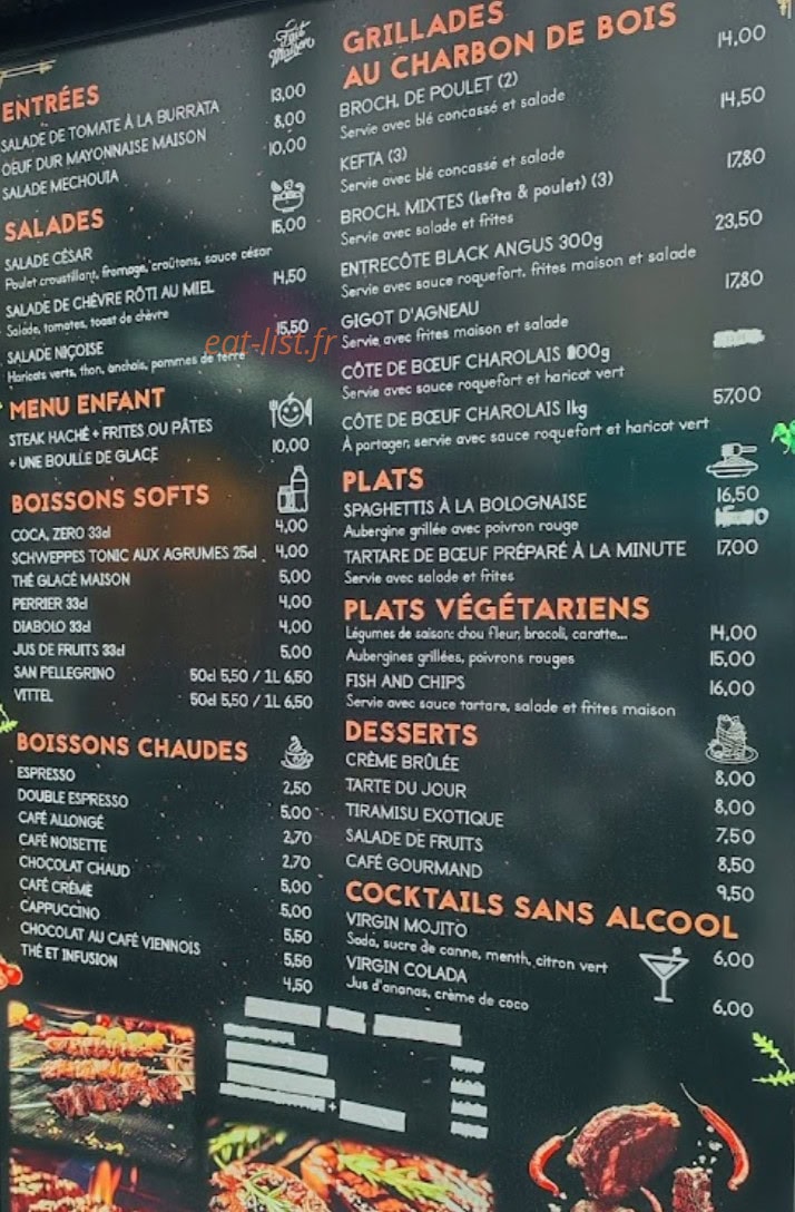 Arco Steak House — carte page 1