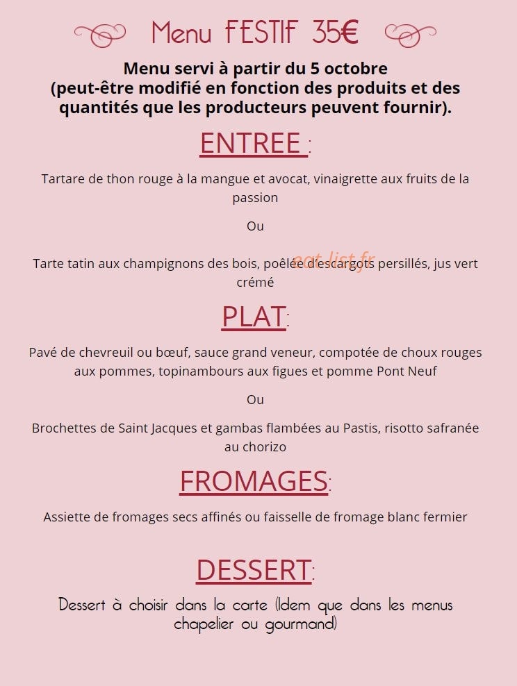 Au Chapelier Gourmand — carte page 4