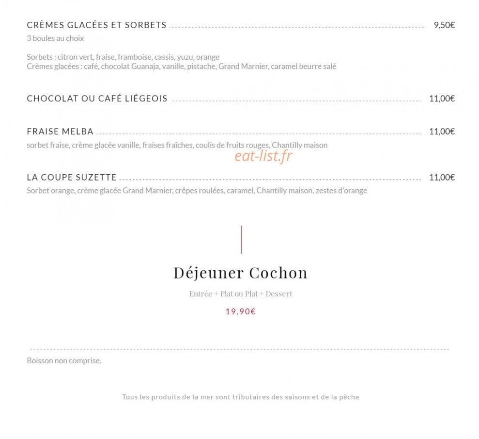 Au Pied de Cochon — carte page 4