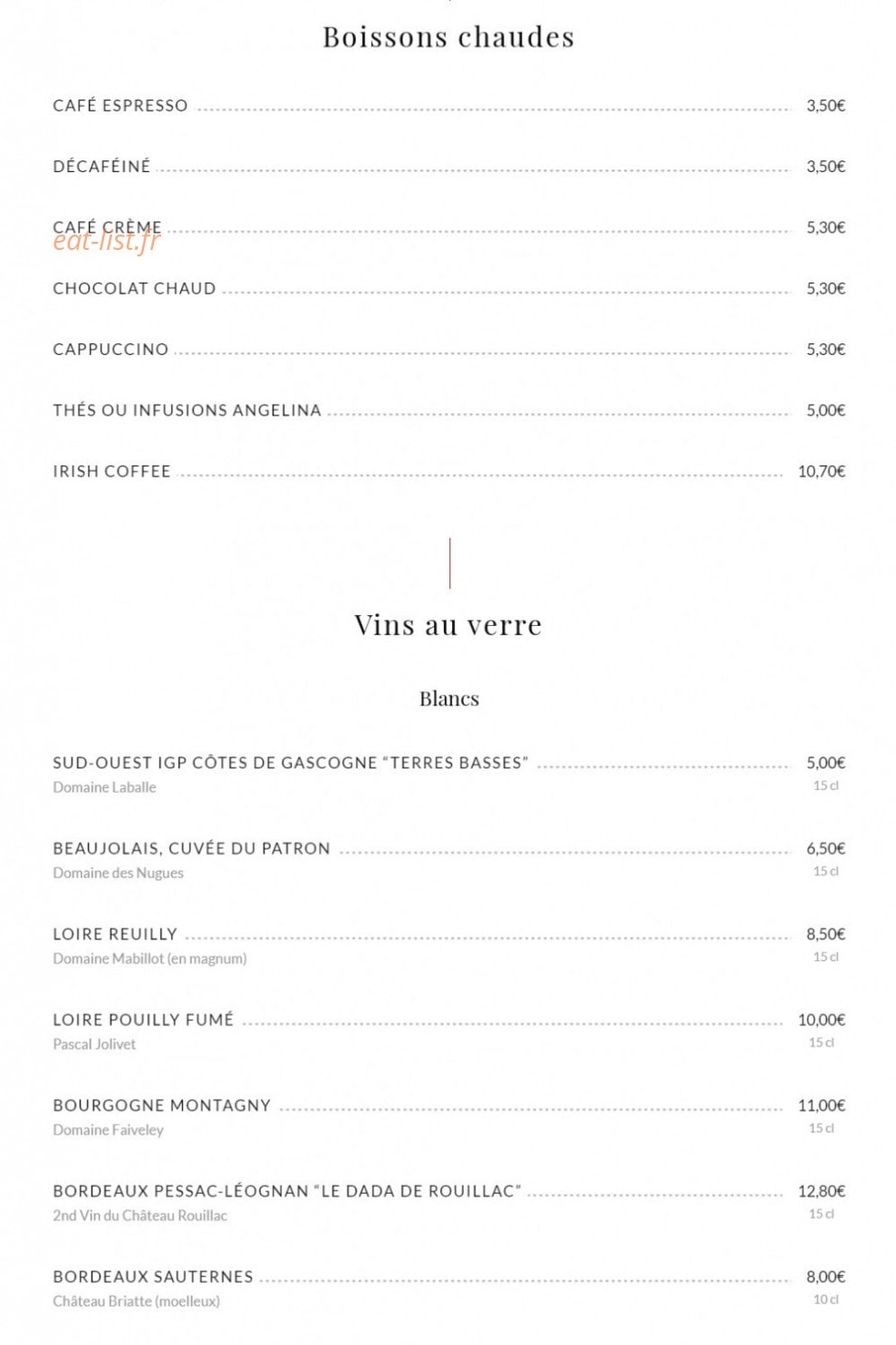 Au Pied de Cochon — carte page 11