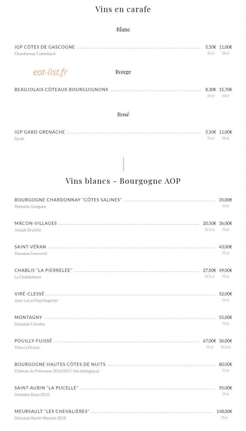 Au Pied de Cochon — carte page 13