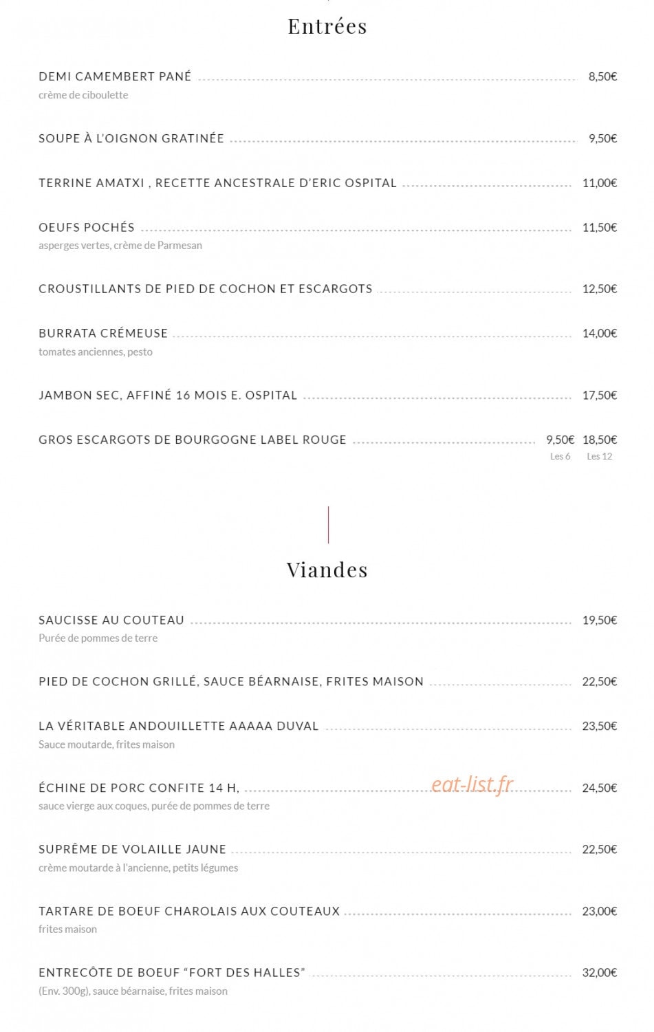 Au Pied de Cochon — carte page 2