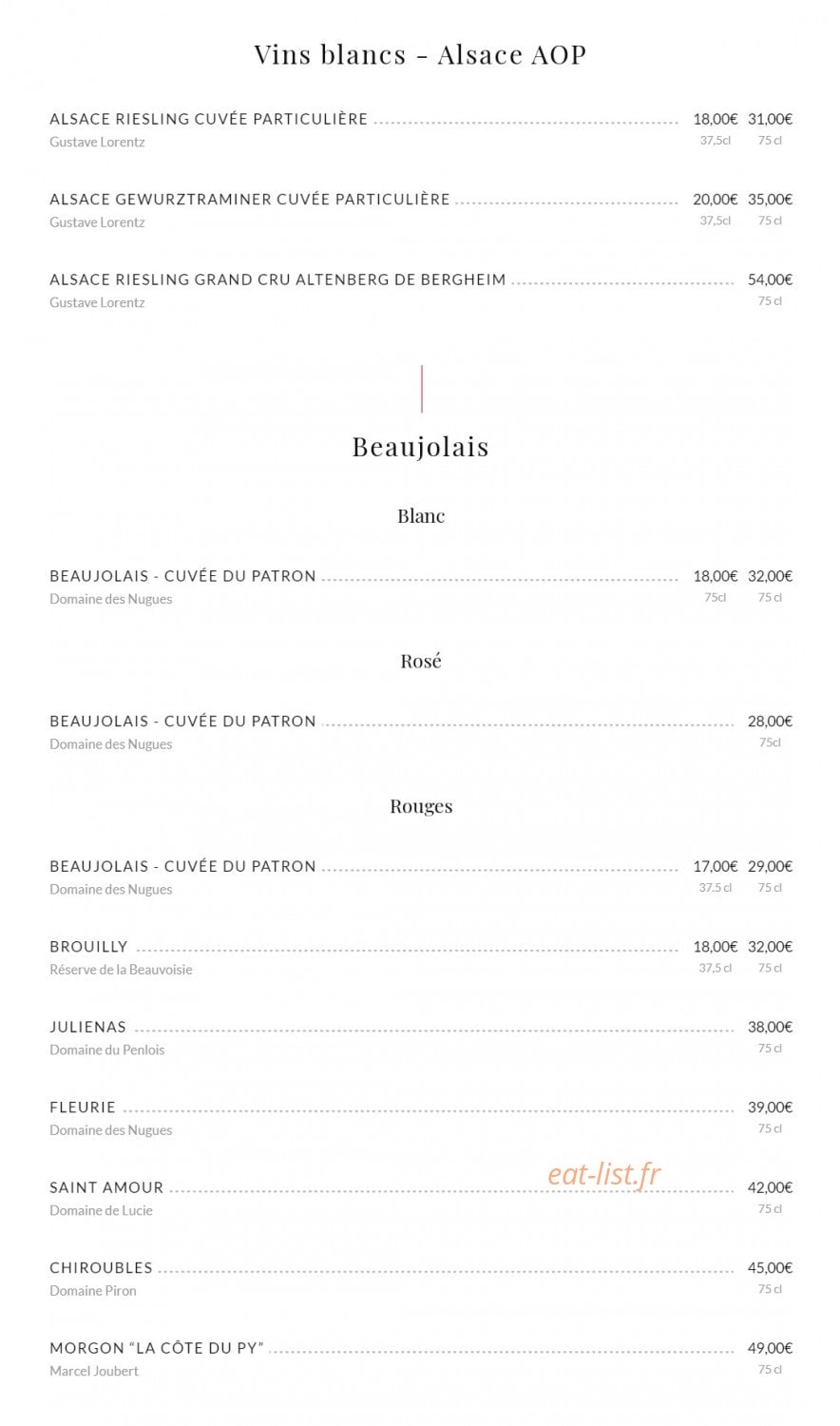 Au Pied de Cochon — carte page 15