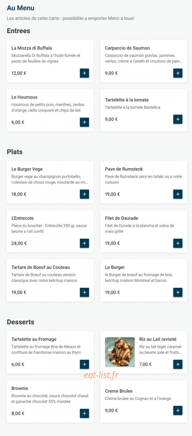 Au Plaisir — carte page 4