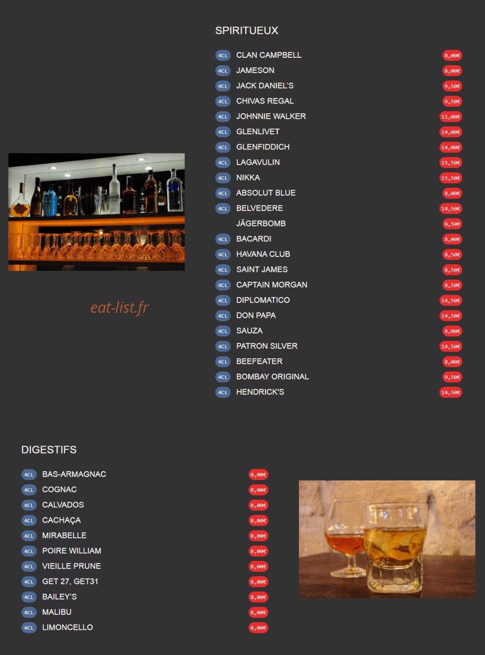 Bar des Halles — carte page 3