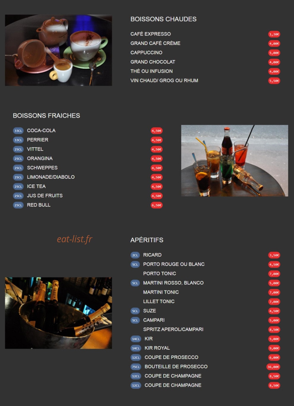 Bar des Halles — carte page 4