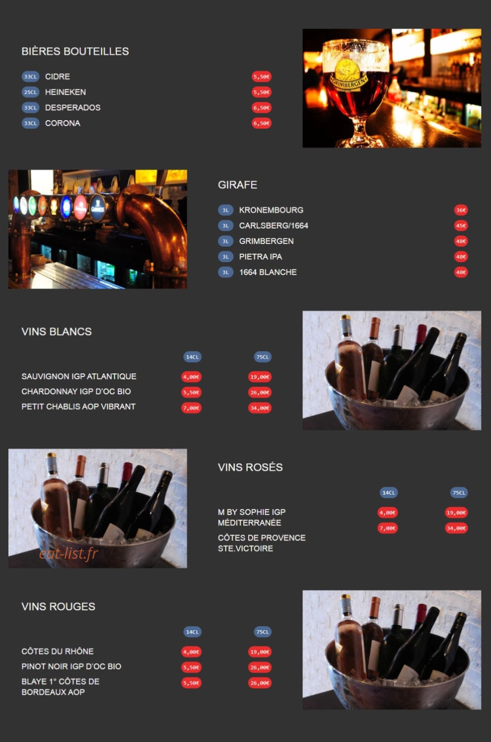 Bar des Halles — carte page 2