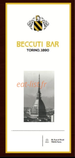Beccuti Bar — carte page 1