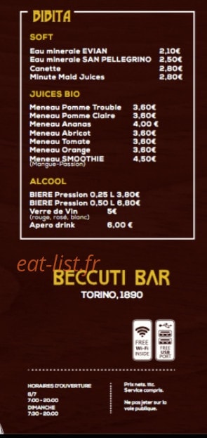 Beccuti Bar — carte page 5