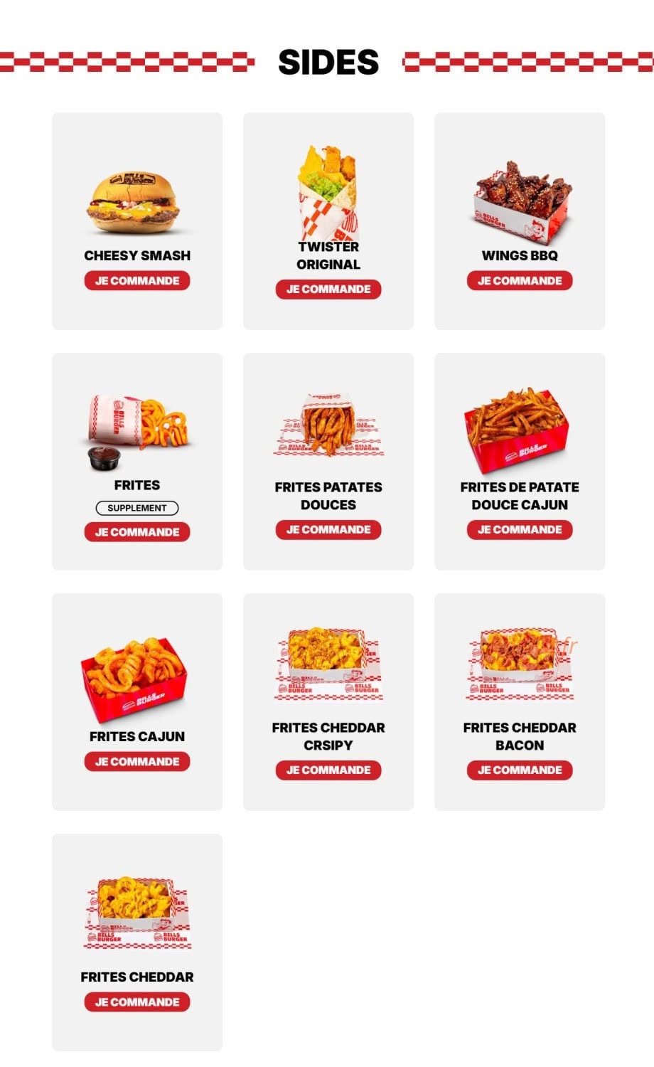 Bill's Burger — carte page 2