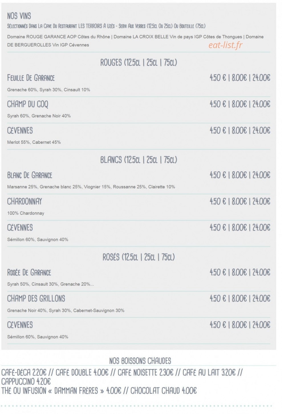Bistro burger — carte page 7