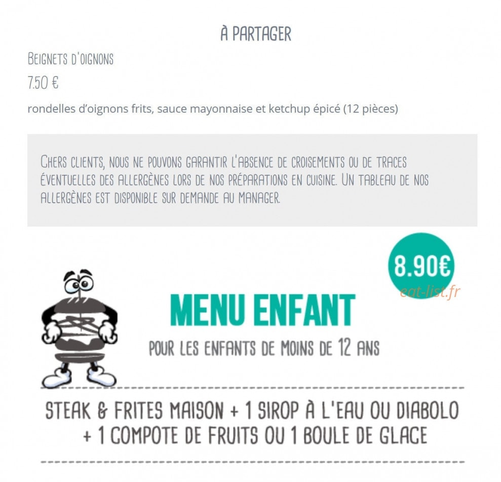 Bistro burger — carte page 4