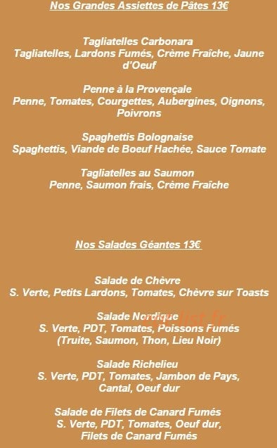 Bistrot Richelieu — carte page 3