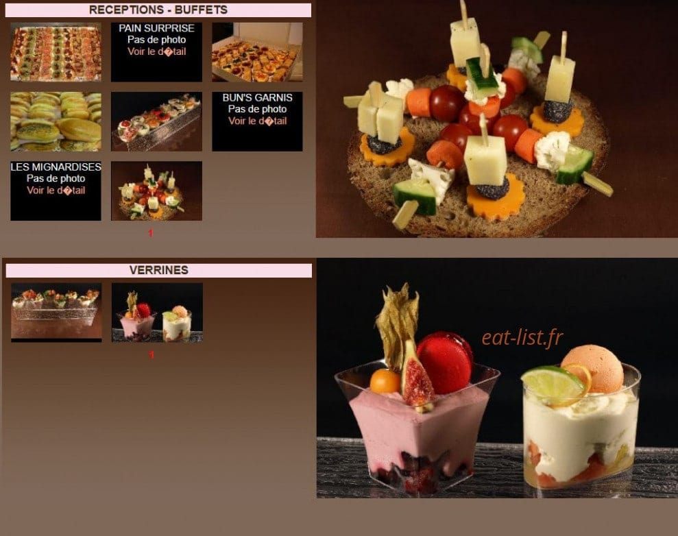 Carte et menu de Boulangerie Jean- Noel Julien à Paris 1 — Buffets et verrines