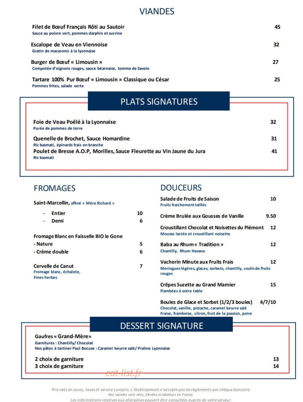Brasserie du Louvre — carte page 2