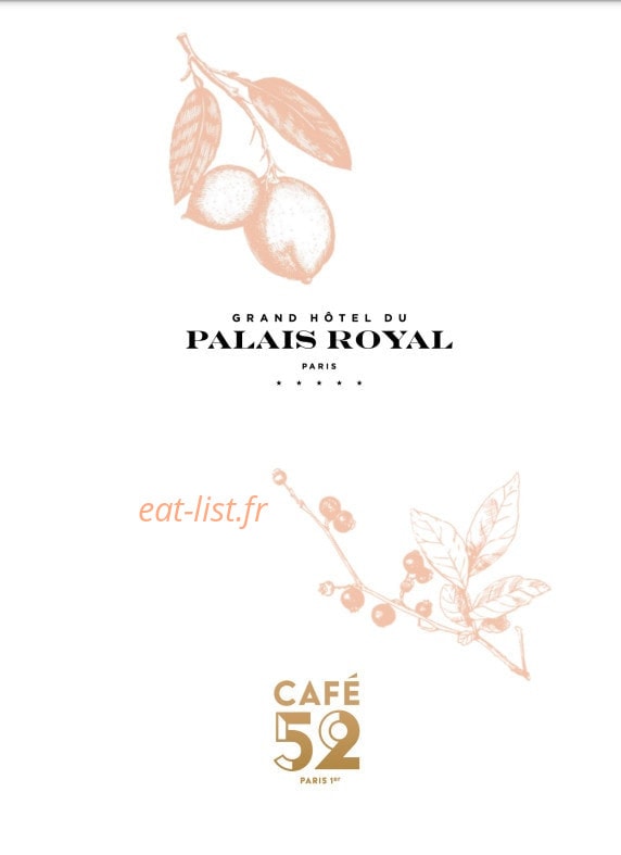 Café 52 — carte page 1