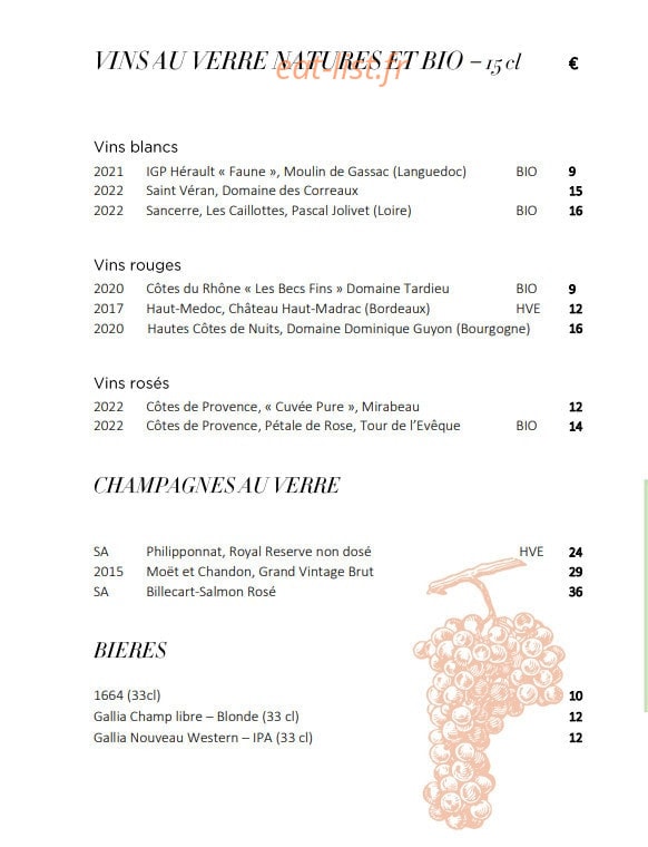 Café 52 — carte page 9