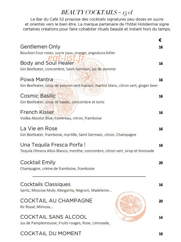 Café 52 — carte page 7