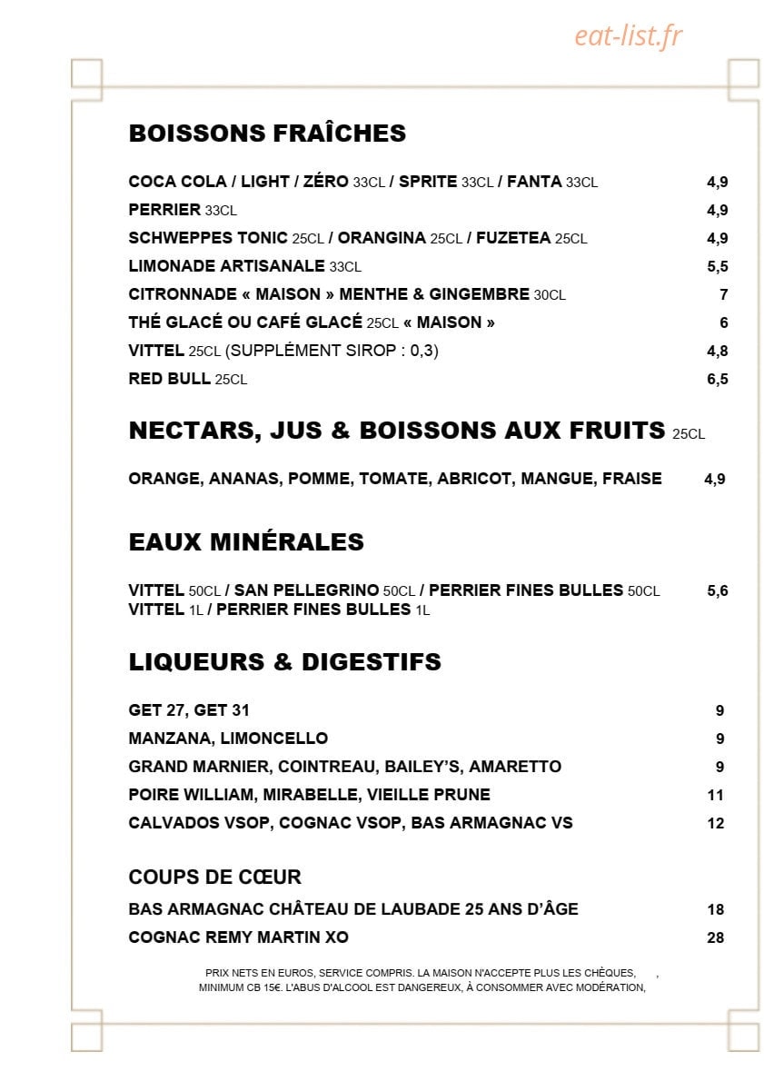 Café Blanc — carte page 12