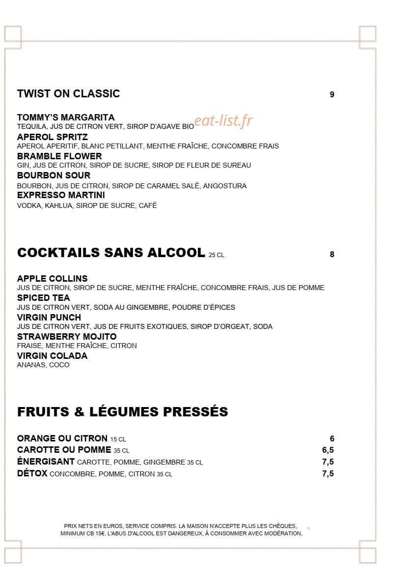 Café Blanc — carte page 9