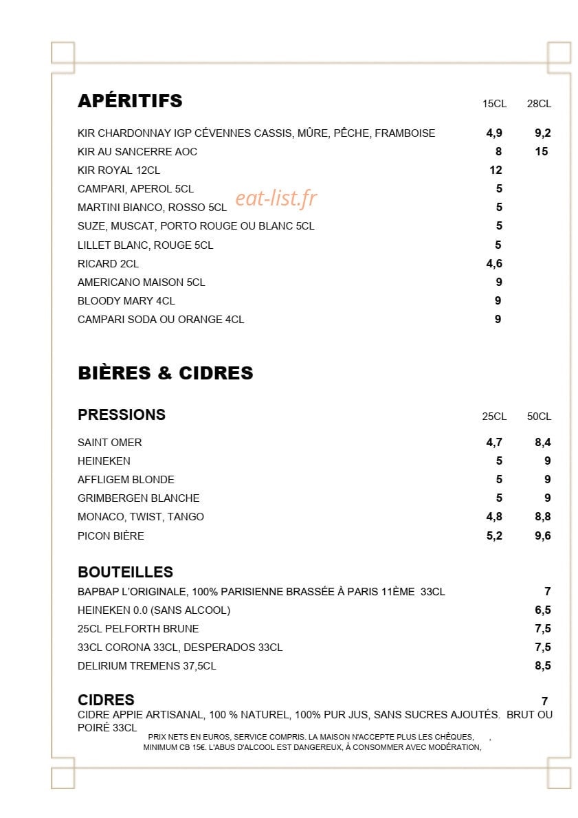 Café Blanc — carte page 6