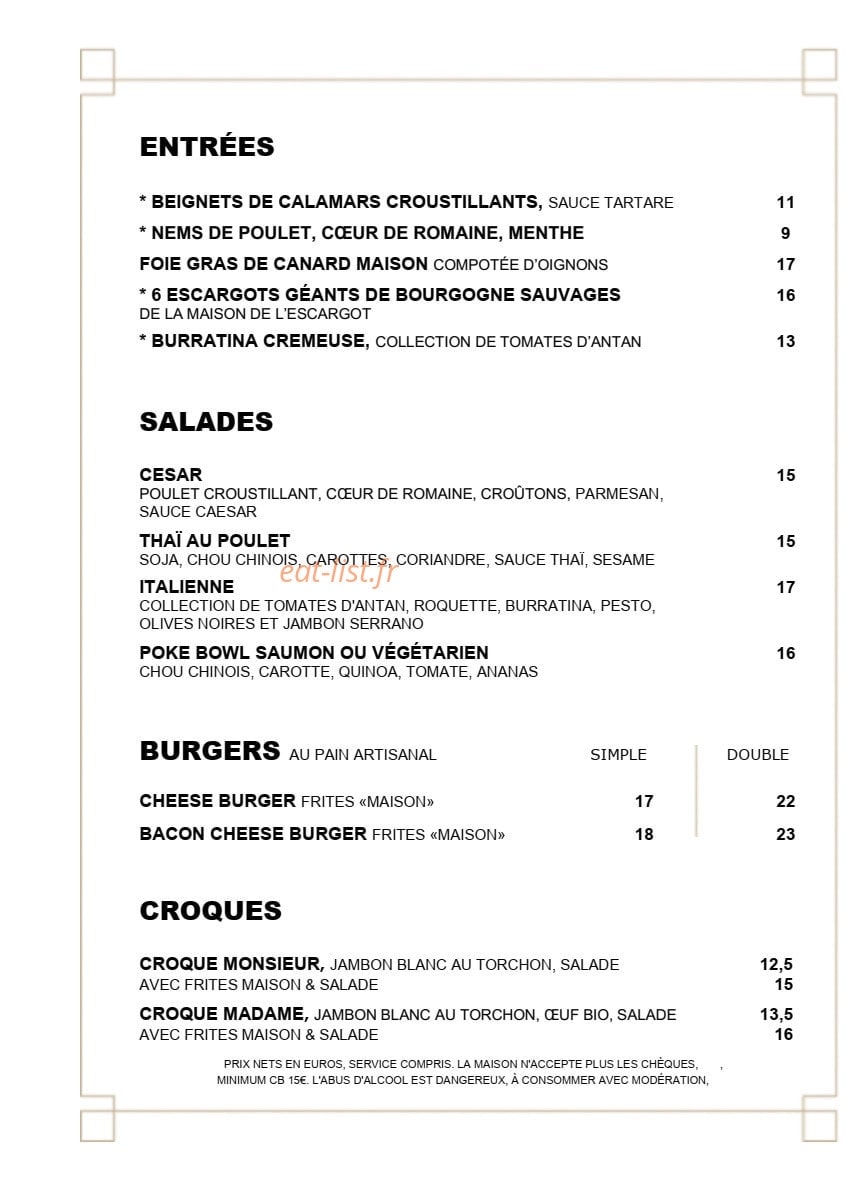 Café Blanc — carte page 2