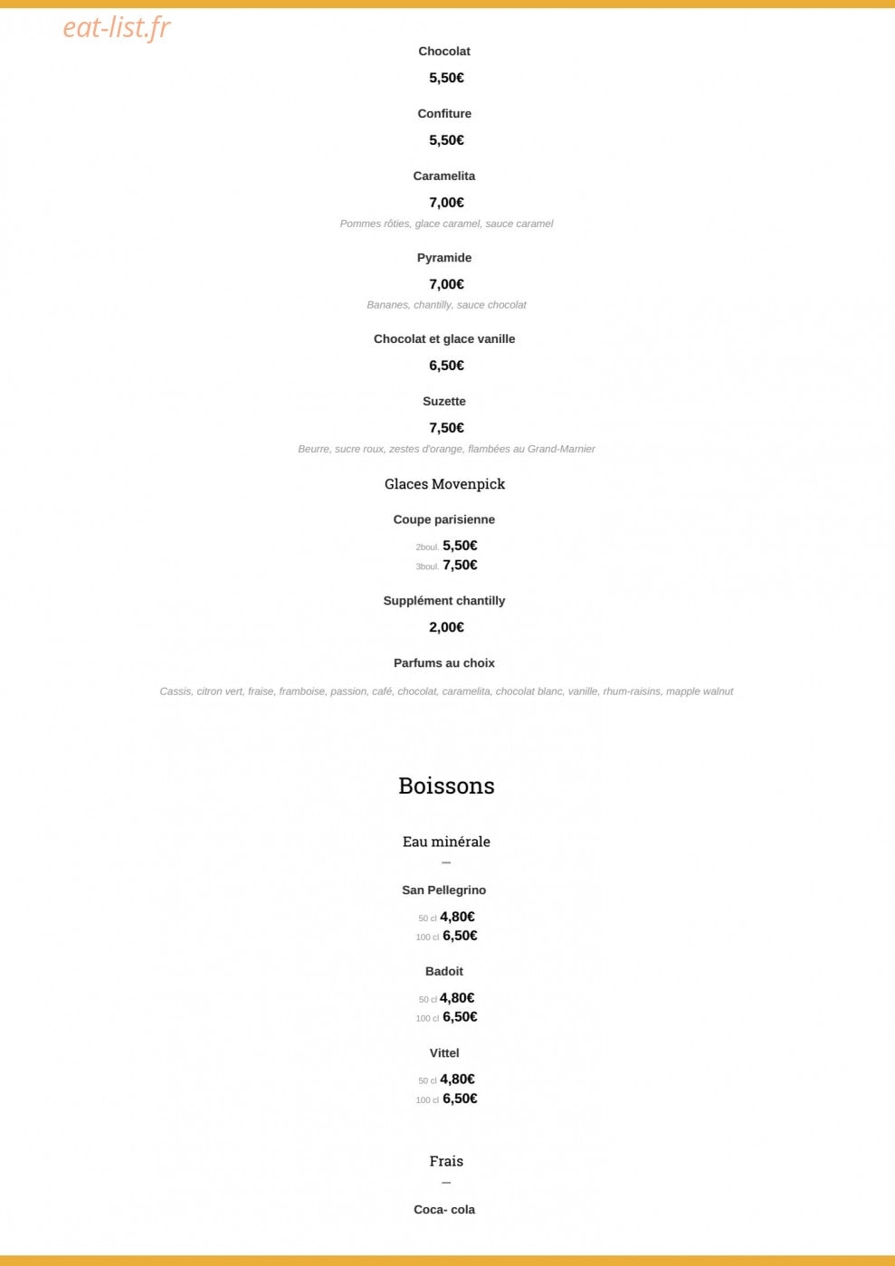 Café de Paris — carte page 7