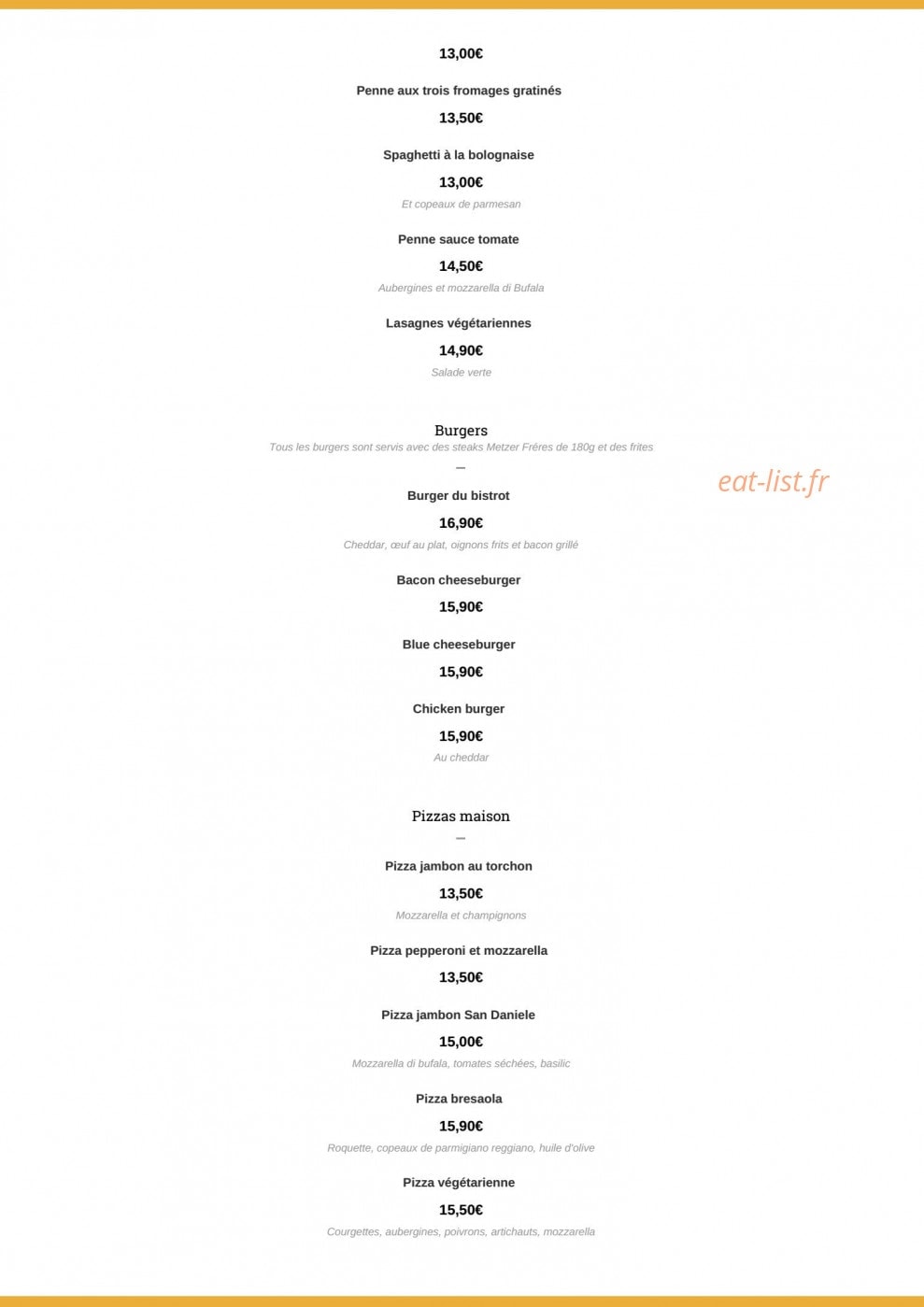 Café de Paris — carte page 5