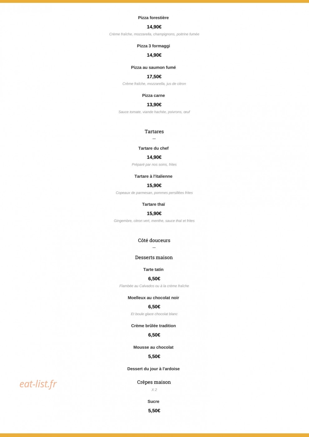 Café de Paris — carte page 6