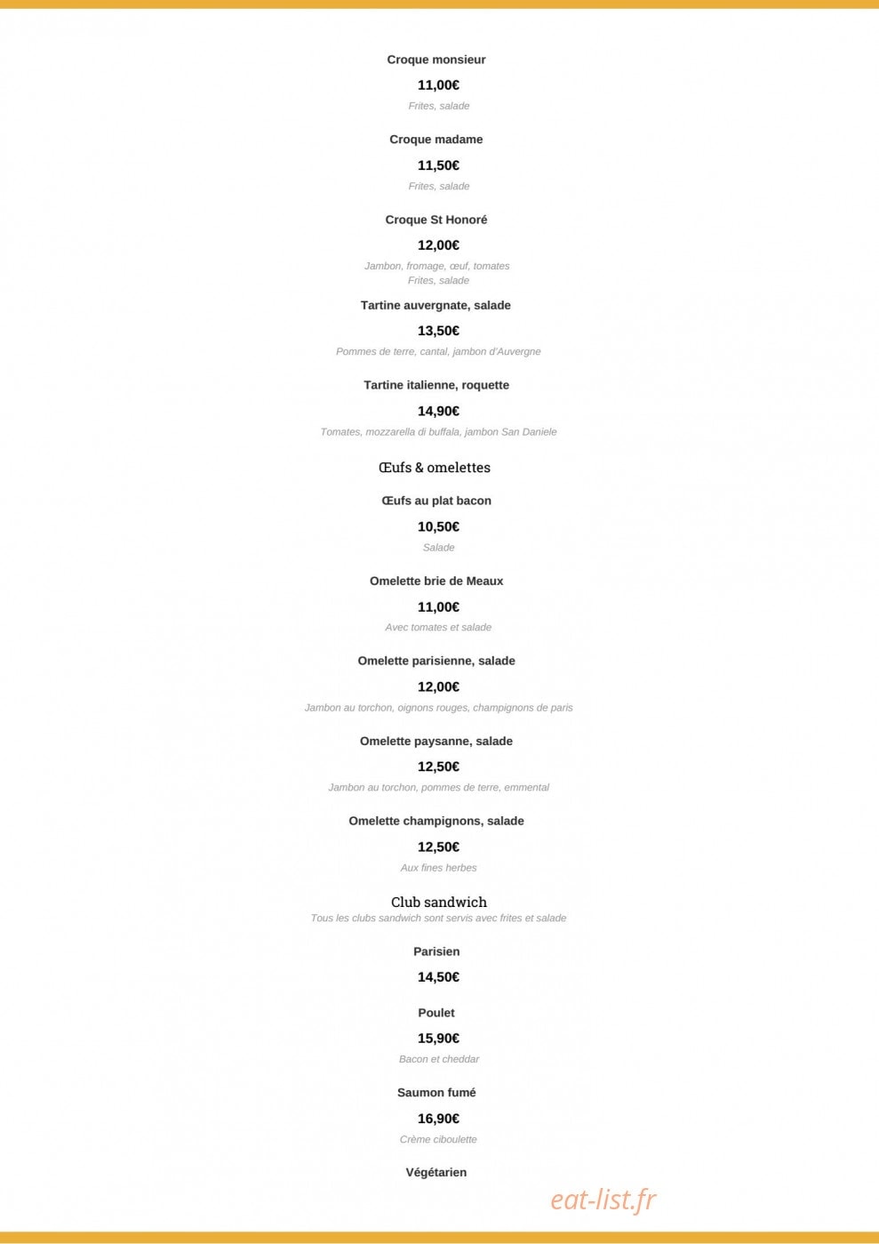 Café de Paris — carte page 2