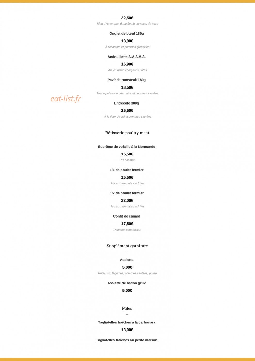 Café de Paris — carte page 4