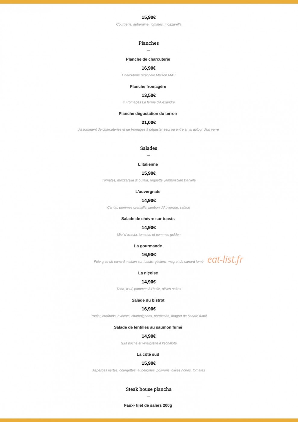 Café de Paris — carte page 3