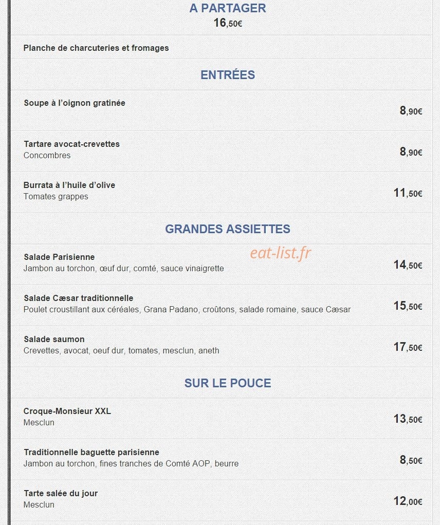 Café des marronniers — carte page 1