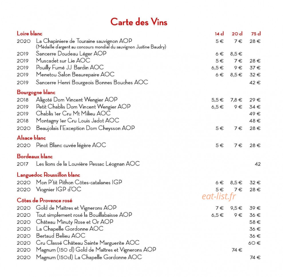 Café Joséphine — carte page 7