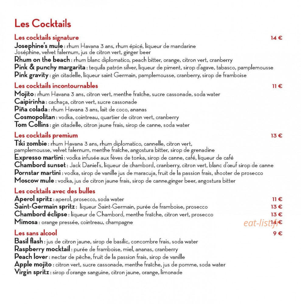 Café Joséphine — carte page 4