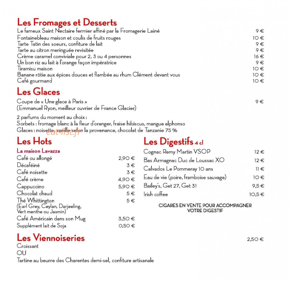 Café Joséphine — carte page 2