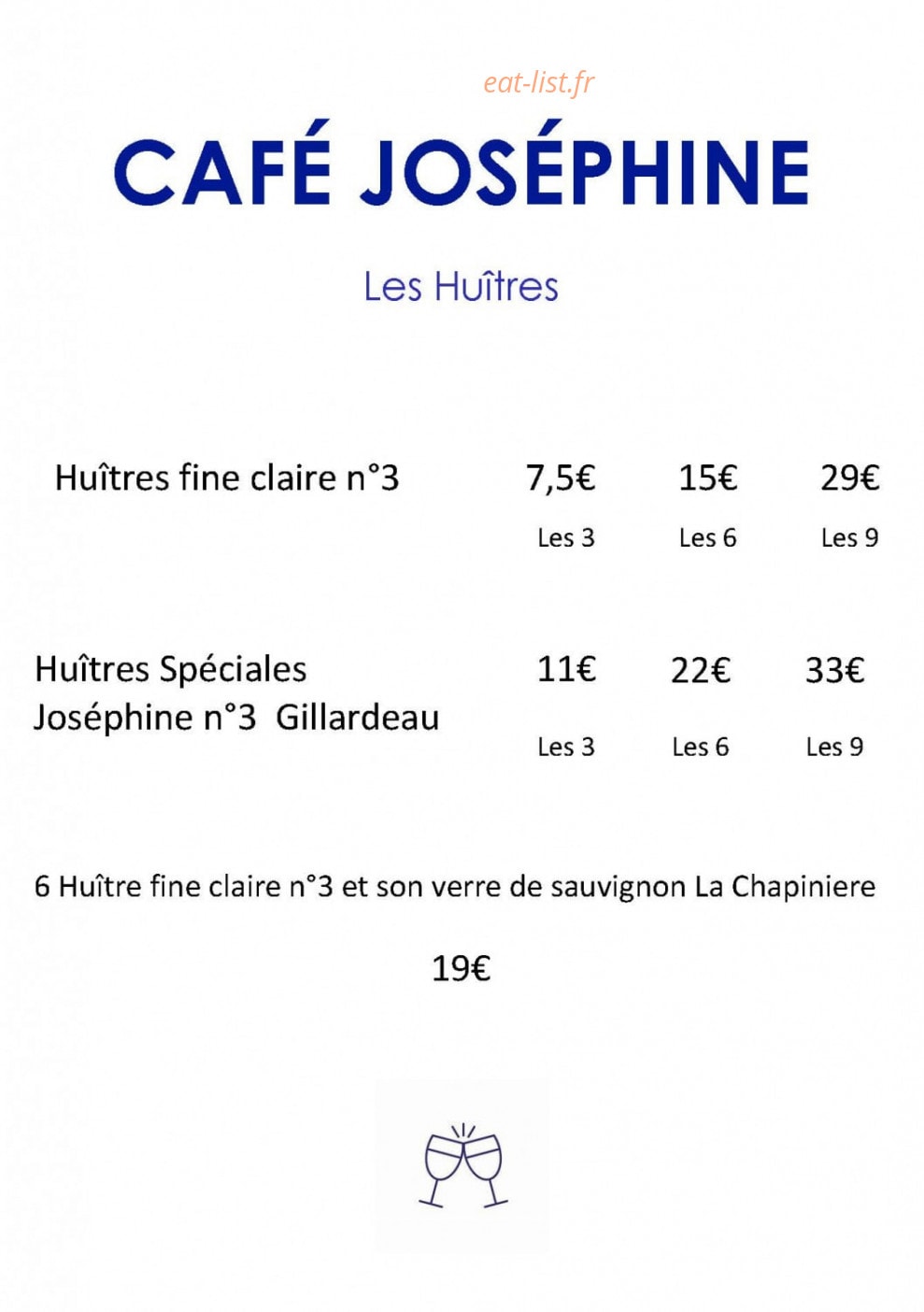 Café Joséphine — carte page 3