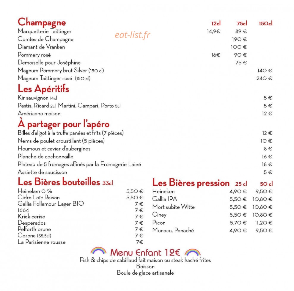 Café Joséphine — carte page 5