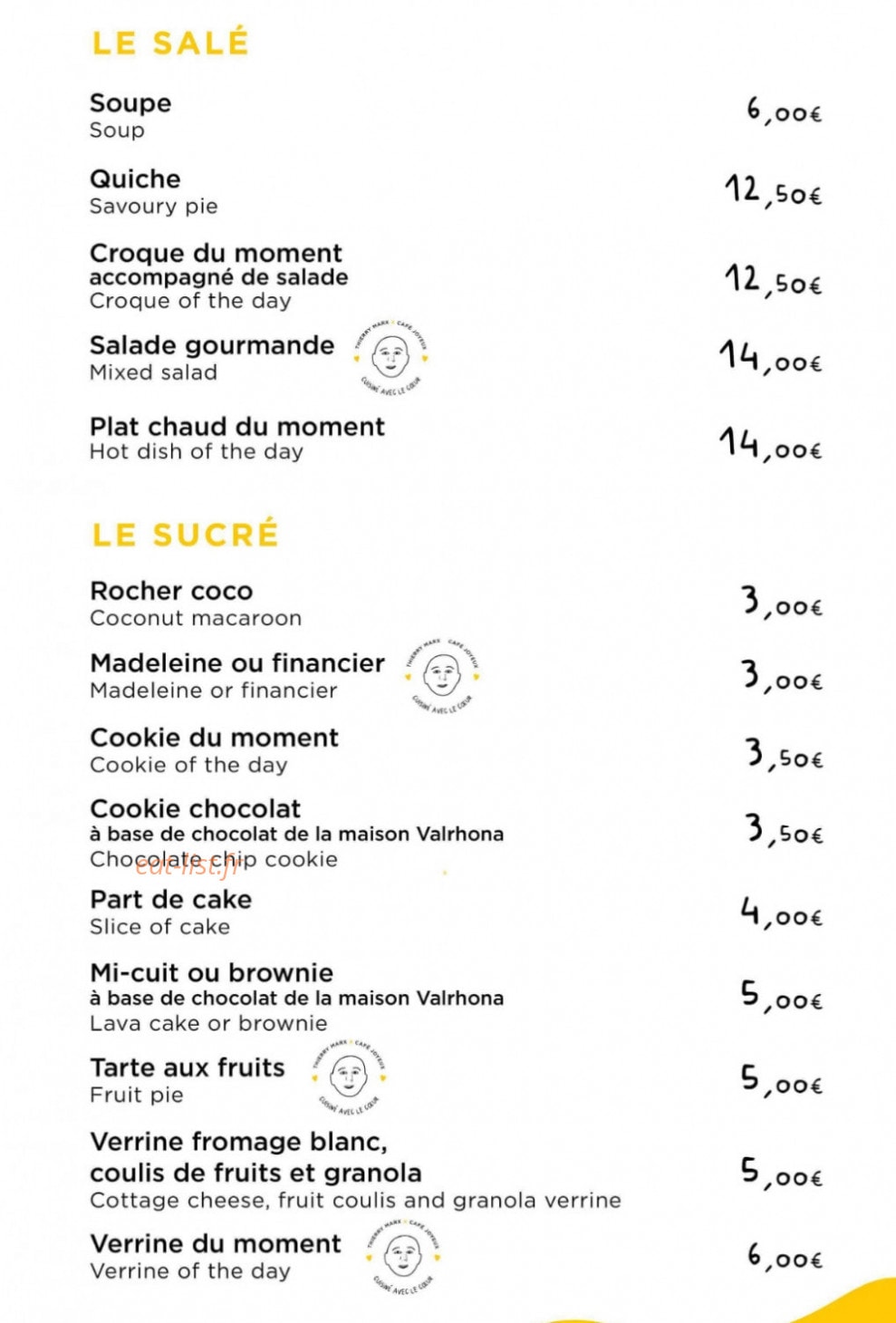 Café Joyeux — carte page 2