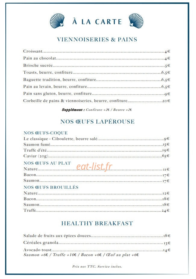Café Lapérouse Concorde — carte page 3