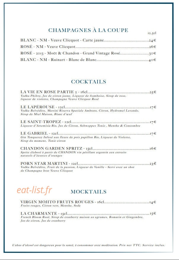Café Lapérouse Concorde — carte page 9