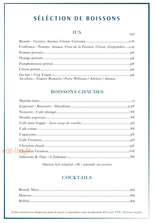 Café Lapérouse Concorde — carte page 4