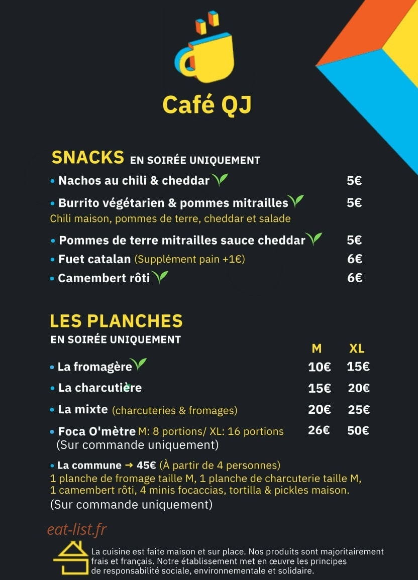 Café QJ — carte page 1