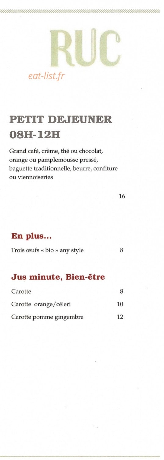 Café Ruc — carte page 2