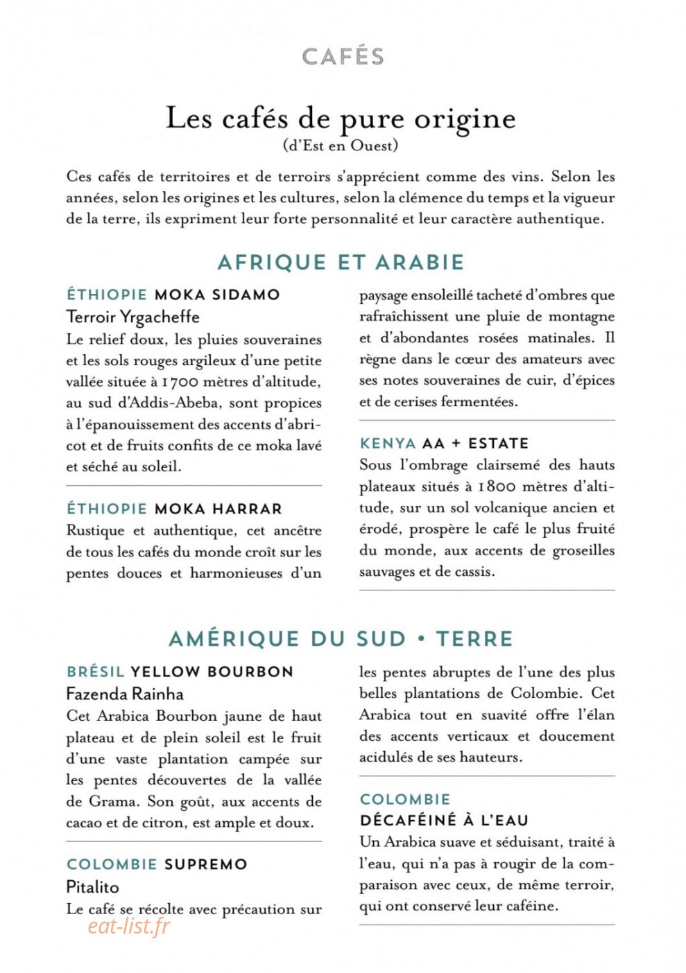 Cafés et Thés Verlet — carte page 11